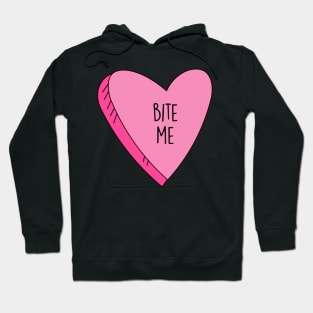 Valentine's Day Candy Heart Bite Me Funny Hoodie